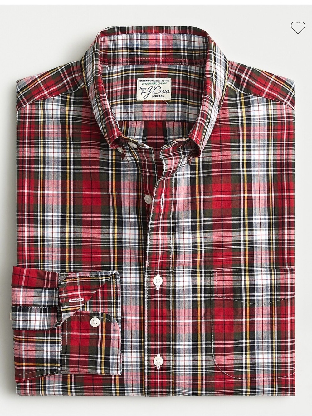 J. Crew Secret Stretch Chili Plaid Button down Large Slim Fit IMMACULATE